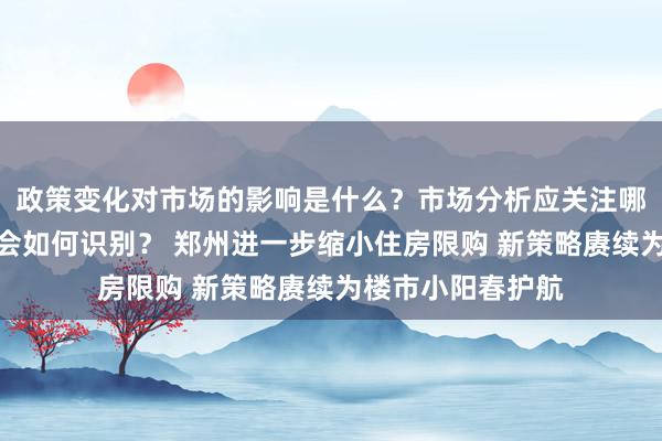 政策变化对市场的影响是什么？市场分析应关注哪些数据？投资机会如何识别？ 郑州进一步缩小住房限购 新策略赓续为楼市小阳春护航