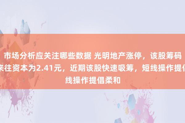 市场分析应关注哪些数据 光明地产涨停，该股筹码平均来往资本为2.41元，近期该股快速吸筹，短线操作提倡柔和