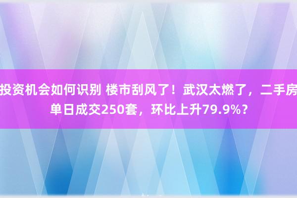 投资机会如何识别 楼市刮风了！武汉太燃了，二手房单日成交250套，环比上升79.9%？