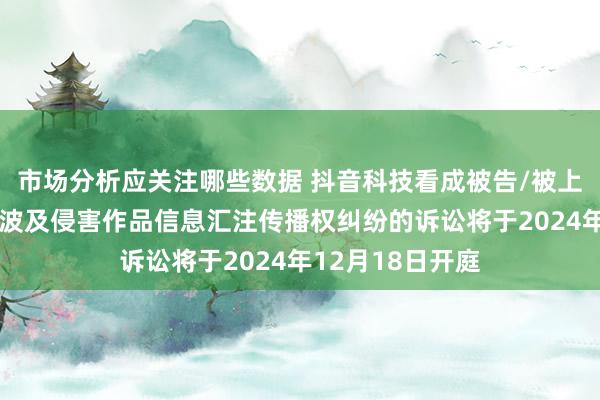 市场分析应关注哪些数据 抖音科技看成被告/被上诉东谈主的1起波及侵害作品信息汇注传播权纠纷的诉讼将于2024年12月18日开庭