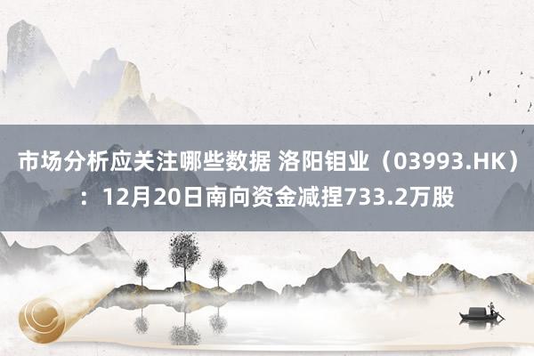 市场分析应关注哪些数据 洛阳钼业（03993.HK）：12月20日南向资金减捏733.2万股