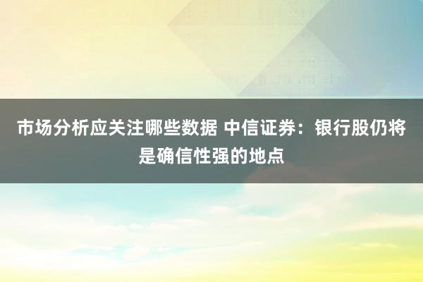 市场分析应关注哪些数据 中信证券：银行股仍将是确信性强的地点