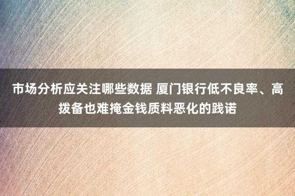 市场分析应关注哪些数据 厦门银行低不良率、高拨备也难掩金钱质料恶化的践诺