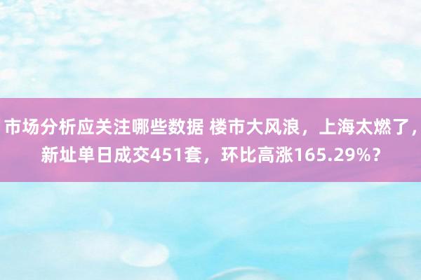 市场分析应关注哪些数据 楼市大风浪，上海太燃了，新址单日成交451套，环比高涨165.29%？