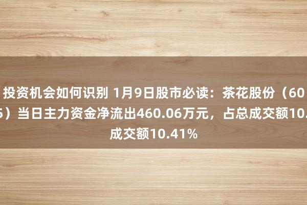 投资机会如何识别 1月9日股市必读：茶花股份（603615）当日主力资金净流出460.06万元，占总成交额10.41%