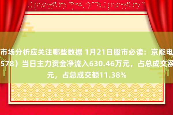 市场分析应关注哪些数据 1月21日股市必读：京能电力（600578）当日主力资金净流入630.46万元，占总成交额11.38%