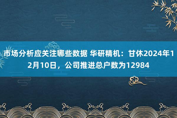 市场分析应关注哪些数据 华研精机：甘休2024年12月10日，公司推进总户数为12984