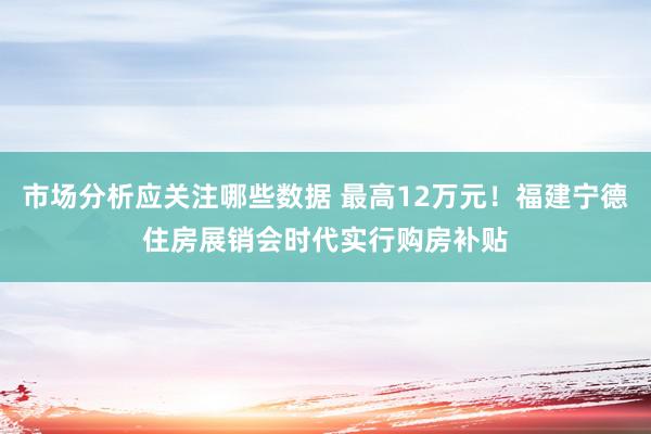 市场分析应关注哪些数据 最高12万元！福建宁德住房展销会时代实行购房补贴