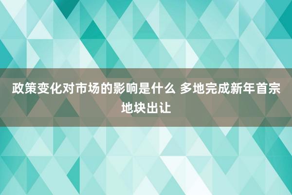 政策变化对市场的影响是什么 多地完成新年首宗地块出让