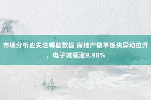 市场分析应关注哪些数据 房地产做事板块异动拉升，电子城领涨9.98%