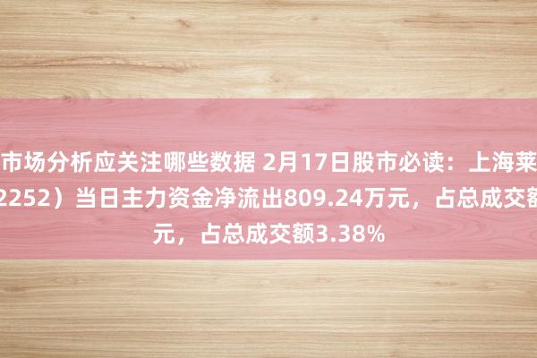 市场分析应关注哪些数据 2月17日股市必读：上海莱士（002252）当日主力资金净流出809.24万元，占总成交额3.38%