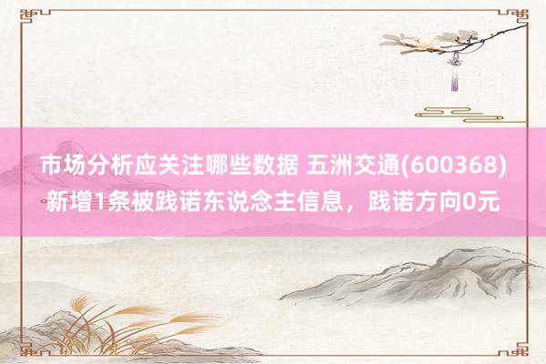 市场分析应关注哪些数据 五洲交通(600368)新增1条被践诺东说念主信息，践诺方向0元