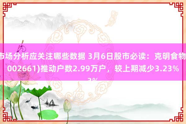 市场分析应关注哪些数据 3月6日股市必读：克明食物(002661)推动户数2.99万户，较上期减少3.23%