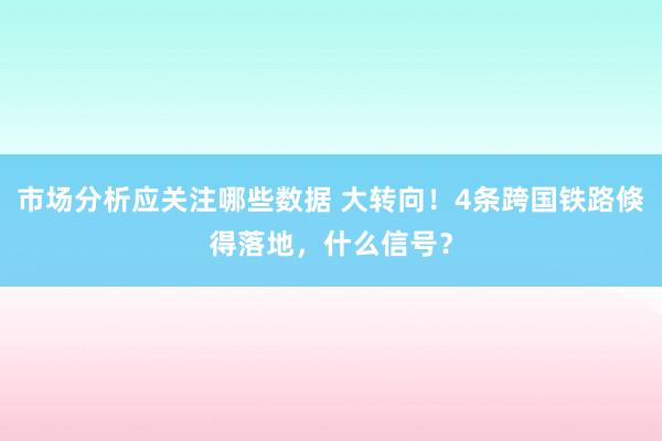 市场分析应关注哪些数据 大转向！4条跨国铁路倏得落地，什么信号？