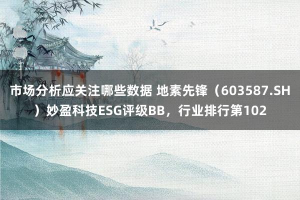 市场分析应关注哪些数据 地素先锋（603587.SH）妙盈科技ESG评级BB，行业排行第102