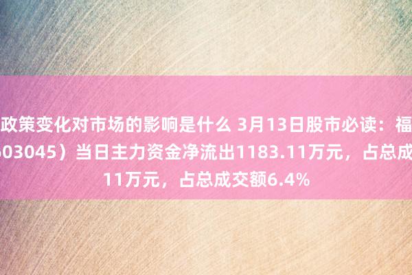 政策变化对市场的影响是什么 3月13日股市必读：福达合金（603045）当日主力资金净流出1183.11万元，占总成交额6.4%